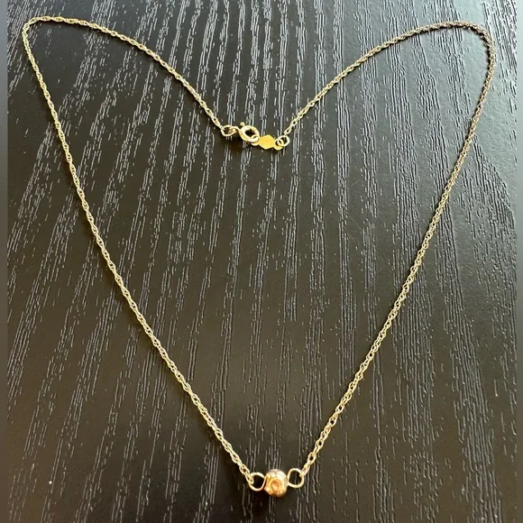 💫Dainty & Beautiful Vintage Stamped 14K Gold Ball Necklace - Picture 4 of 16